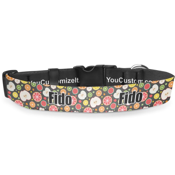Custom Apples & Oranges Deluxe Dog Collar - Large (13" to 21") (Personalized)