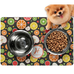 Apples & Oranges Dog Food Mat - Small w/ Name and Initial