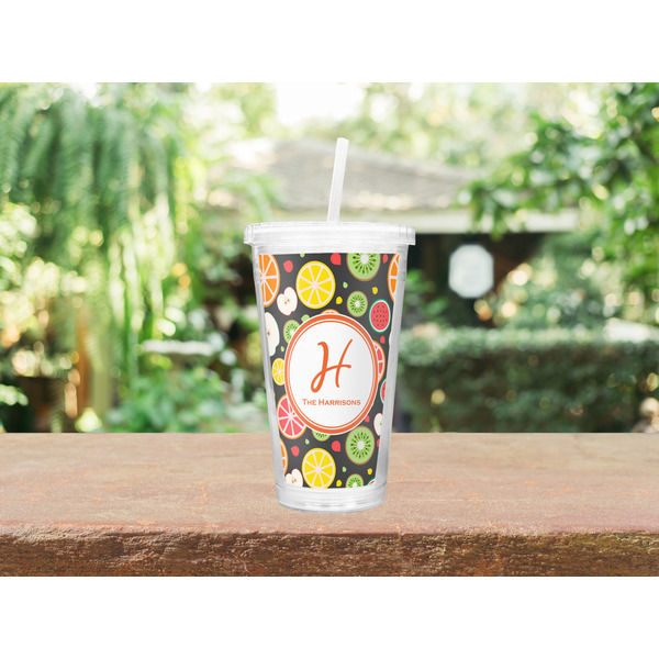 Apples & Oranges Double Wall Tumbler with Straw Lifestyle