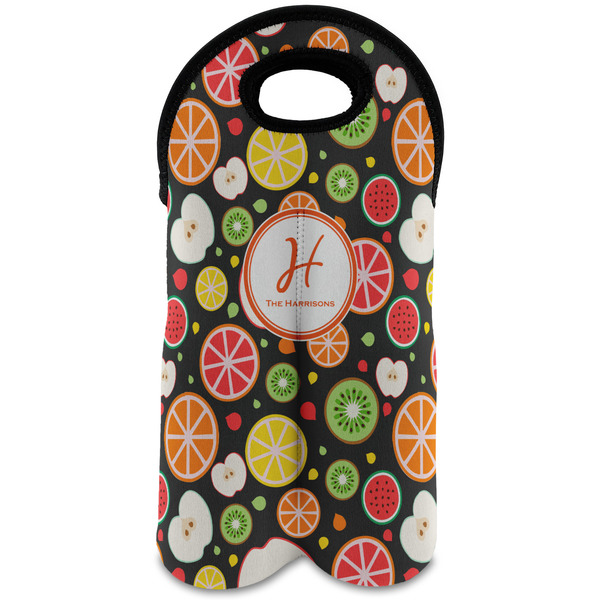 Custom Apples & Oranges Wine Tote Bag (2 Bottles) (Personalized)