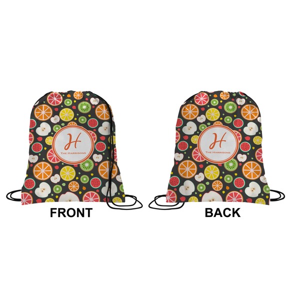 Apples & Oranges Drawstring Backpack Front & Back Small