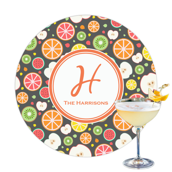 Custom Apples & Oranges Printed Drink Topper - 3.25" (Personalized)