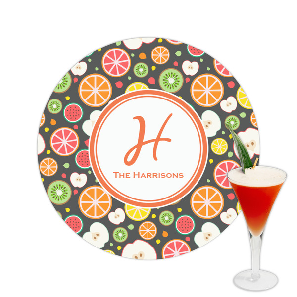 Custom Apples & Oranges Printed Drink Topper -  2.5" (Personalized)