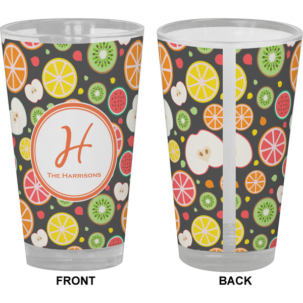 Apples & Oranges Pint Glass - Full Color - Front & Back Views