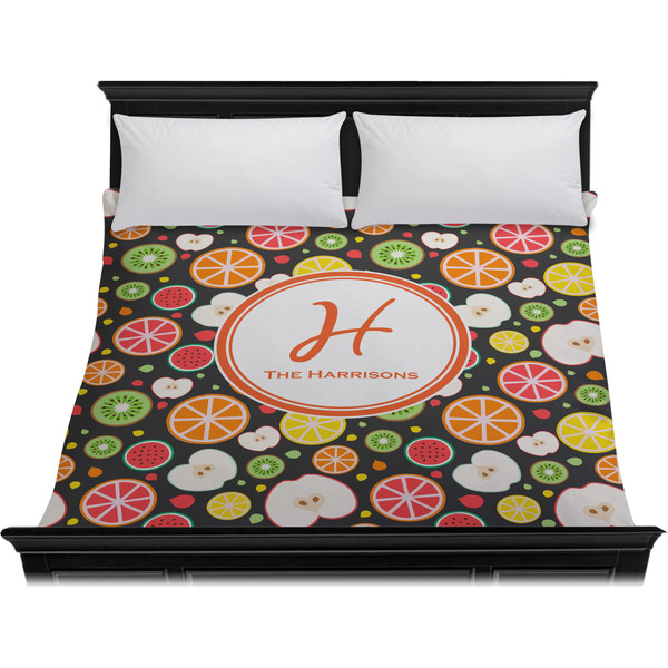 Apples & Oranges Duvet Cover - King - On Bed - No Prop