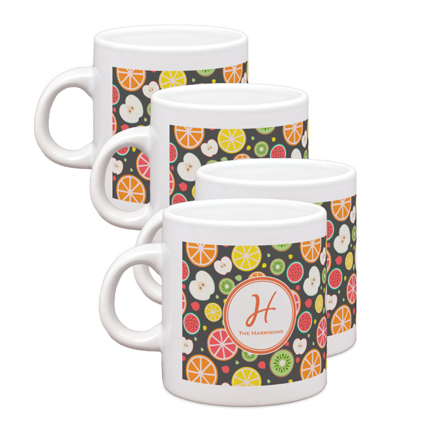 Custom Apples & Oranges Single Shot Espresso Cups - Set of 4 (Personalized)