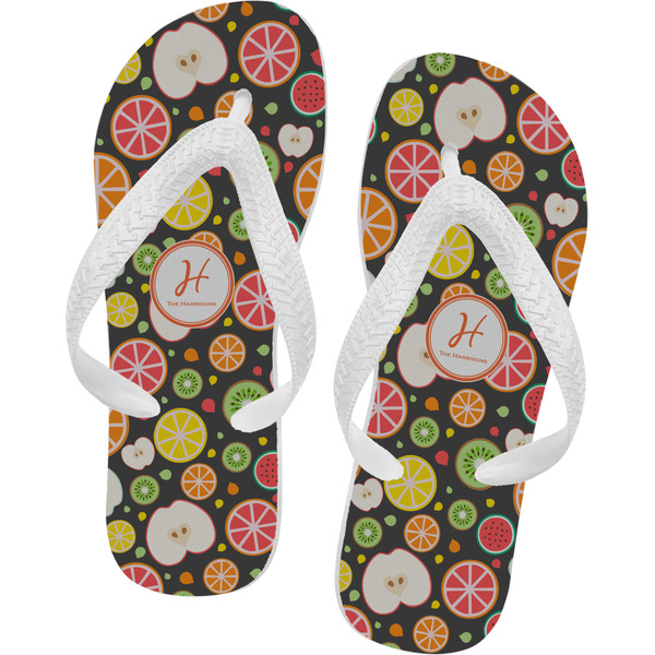 Custom Apples & Oranges Flip Flops - Large (Personalized)