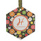 Apples & Oranges Flat Glass Ornament - Hexagon w/ Name and Initial