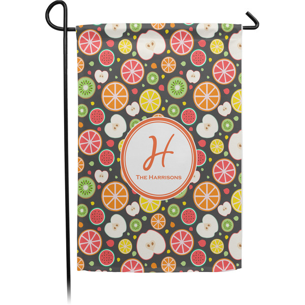 Custom Apples & Oranges Small Garden Flag - Single Sided w/ Name and Initial
