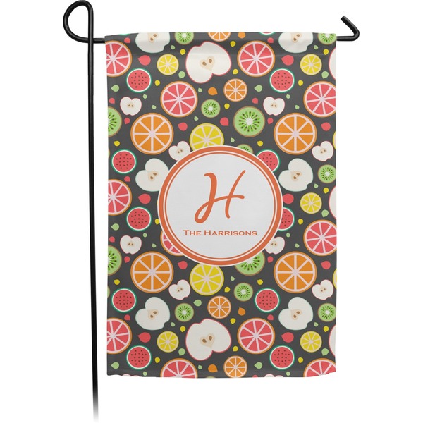 Custom Apples & Oranges Small Garden Flag - Double Sided w/ Name and Initial