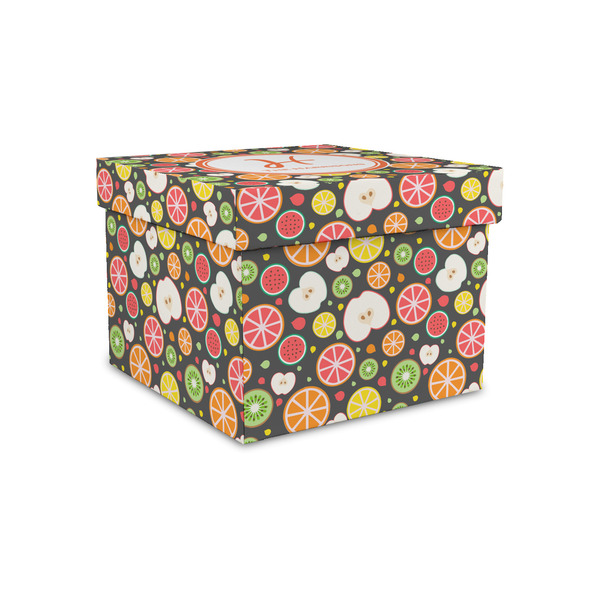 Custom Apples & Oranges Gift Box with Lid - Canvas Wrapped - Small (Personalized)
