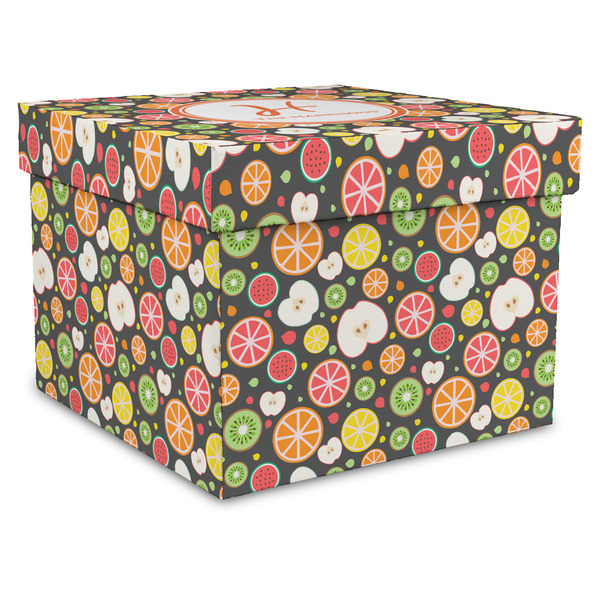 Custom Apples & Oranges Gift Box with Lid - Canvas Wrapped - X-Large (Personalized)