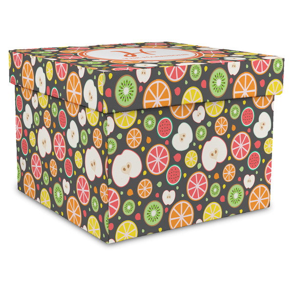 Custom Apples & Oranges Gift Box with Lid - Canvas Wrapped - XX-Large (Personalized)