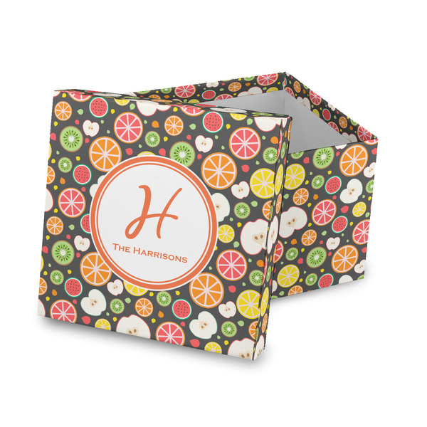 Custom Apples & Oranges Gift Box with Lid - Canvas Wrapped (Personalized)