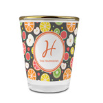 Apples & Oranges Glass Shot Glass - 1.5 oz - with Gold Rim - Set of 4 (Personalized)