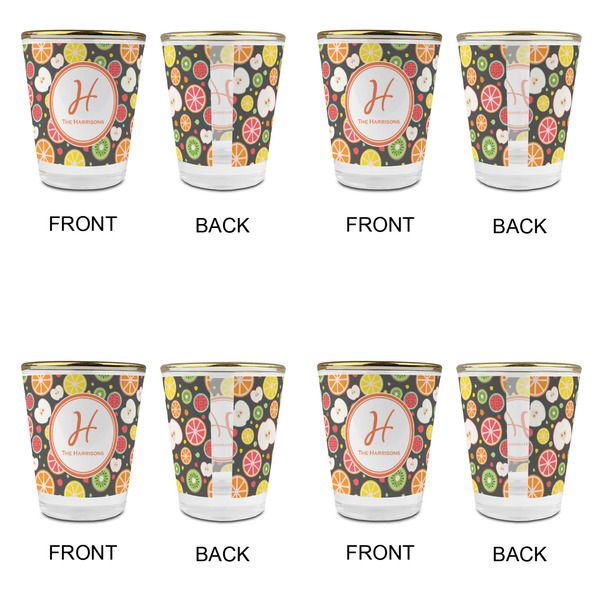 Apples & Oranges Glass Shot Glass - with gold rim - Set of 4 - APPROVAL
