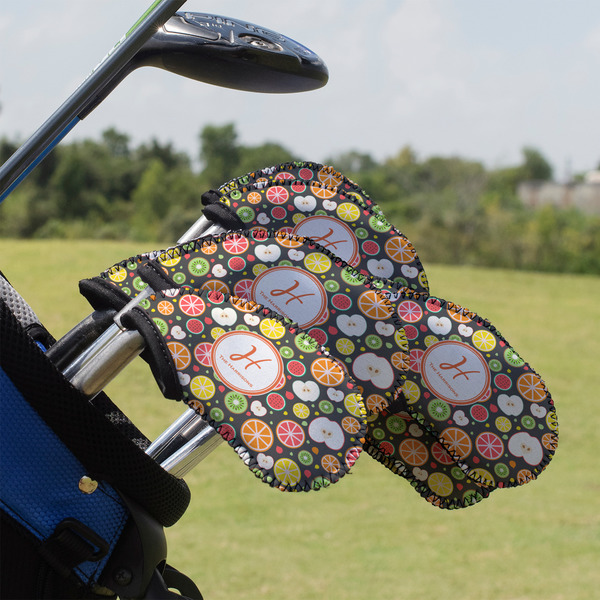 Custom Apples & Oranges Golf Club Iron Cover - Set of 9 (Personalized)