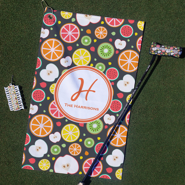 Custom Apples & Oranges Golf Towel Gift Set (Personalized)