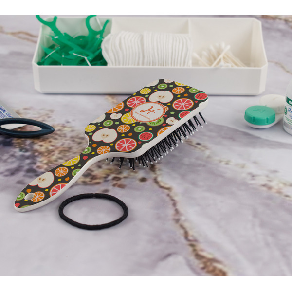 Apples & Oranges Hair Brush - In Bathroom