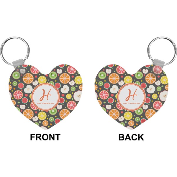 Apples & Oranges Heart Keychain (Front + Back)