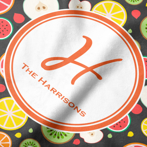 Apples & Oranges Hooded Baby Towel- Detail Close Up