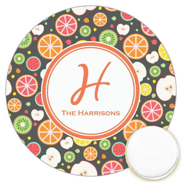 Custom Apples & Oranges Printed Cookie Topper - 3.25" (Personalized)