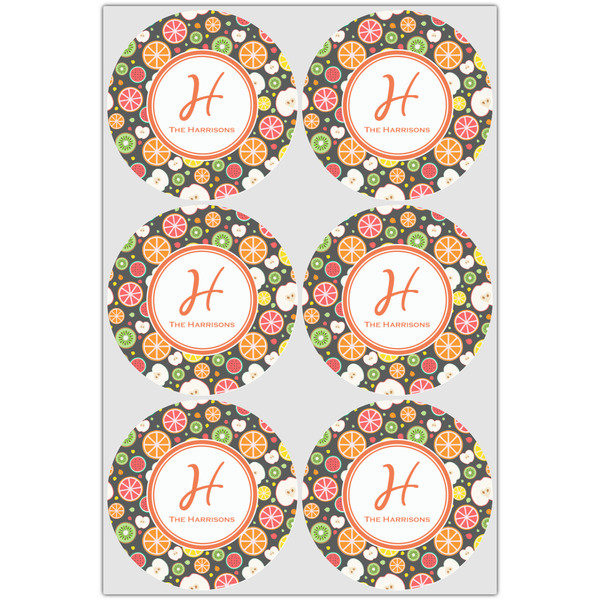 Apples & Oranges Icing Circle - Large - Set of 6