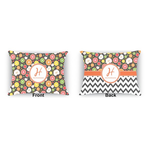 Apples & Oranges  Indoor Rectangular Burlap Pillow (Front and Back)