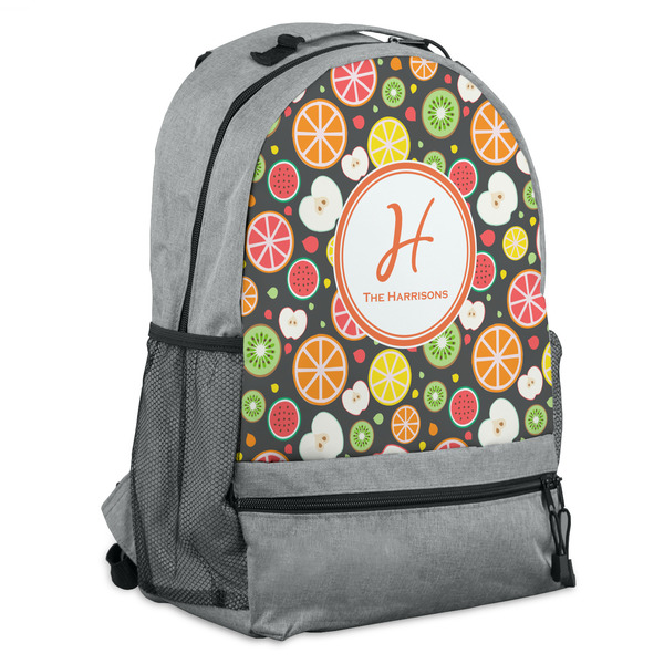Custom Apples & Oranges Backpack - Grey (Personalized)