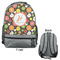 Apples & Oranges Large Backpack - Gray - Front & Back View