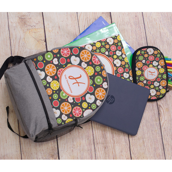 Apples & Oranges Large Backpack - Gray - With Stuff