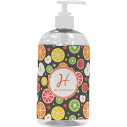 Apples & Oranges Plastic Soap / Lotion Dispenser (16 oz - Large - White) (Personalized)