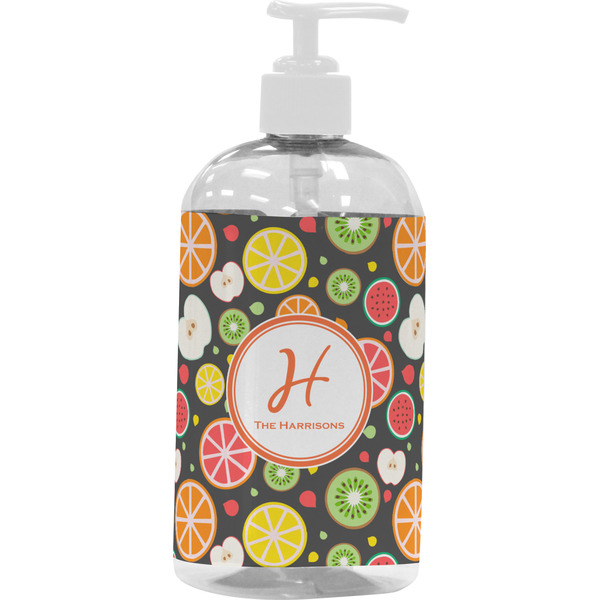 Custom Apples & Oranges Plastic Soap / Lotion Dispenser (16 oz - Large - White) (Personalized)