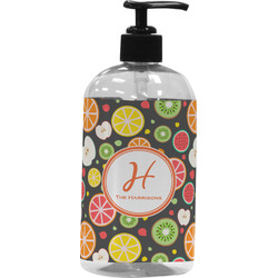 Apples & Oranges Plastic Soap / Lotion Dispenser (16 oz - Large - Black) (Personalized)