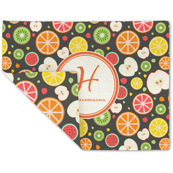 Apples & Oranges Double-Sided Linen Placemat - Single w/ Name and Initial