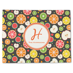 Apples & Oranges Single-Sided Linen Placemat - Single w/ Name and Initial