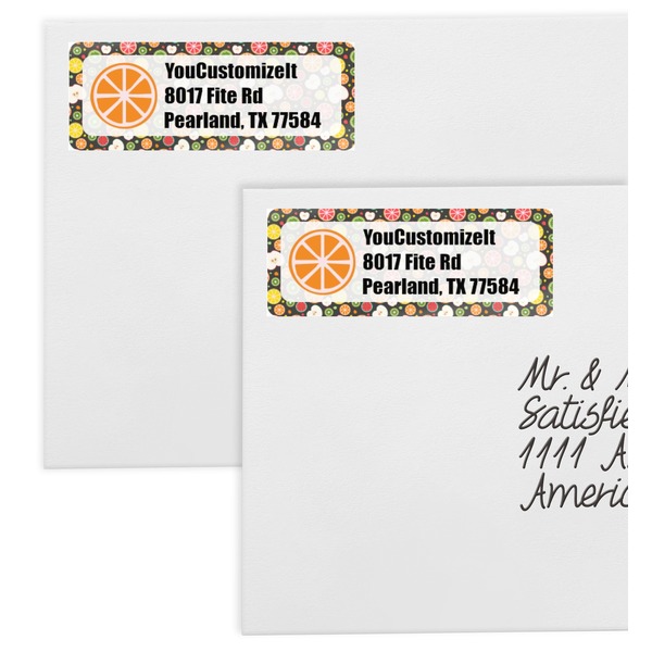 Apples & Oranges Mailing Labels - Double Stack Close Up