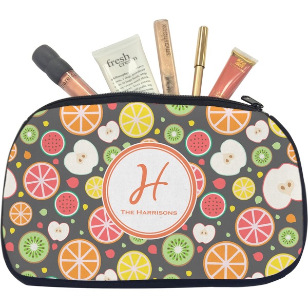 Custom Apples & Oranges Makeup / Cosmetic Bag - Medium (Personalized)