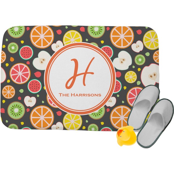 Custom Apples & Oranges Memory Foam Bath Mat - 24"x17" (Personalized)