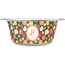 Apples & Oranges Stainless Steel Dog Bowl - Large (Personalized)