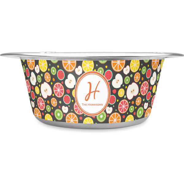 Custom Apples & Oranges Stainless Steel Dog Bowl - Large (Personalized)