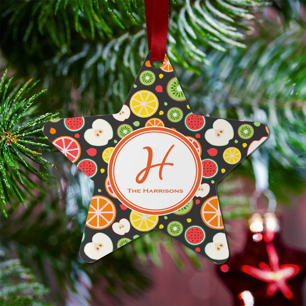 Apples & Oranges Metal Star Ornament - Lifestyle