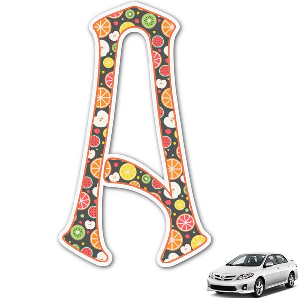 Custom Apples & Oranges Monogram Car Decal (Personalized)