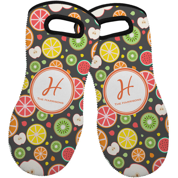 Apples & Oranges Neoprene Oven Mitt -Set of 2 - Front