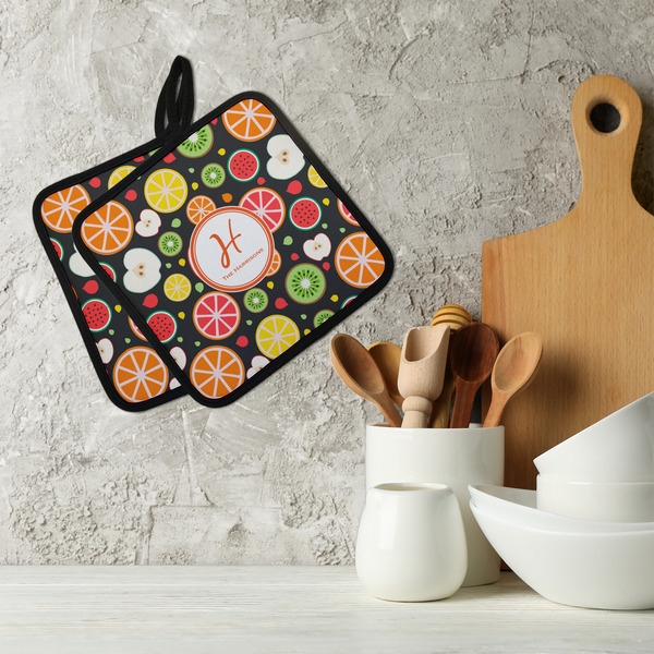 Apples & Oranges Neoprene Pot Holder - Set of 2  LIFESTYLE