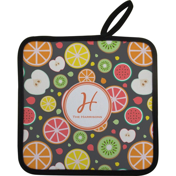 Custom Apples & Oranges Pot Holder w/ Name and Initial