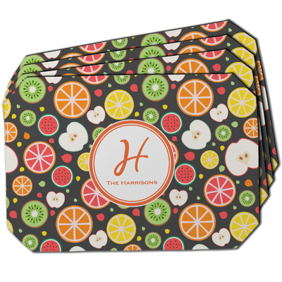 Apples & Oranges Dining Table Mat - Octagon w/ Name and Initial