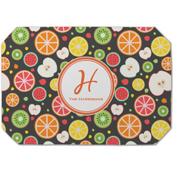 Apples & Oranges Dining Table Mat - Octagon (Single-Sided) w/ Name and Initial