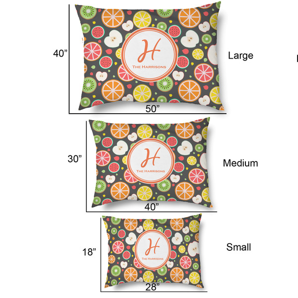 Apples & Oranges Outdoor Dog Beds - SIZE CHART