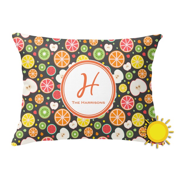 Custom Apples & Oranges Outdoor Throw Pillow (Rectangular) (Personalized)